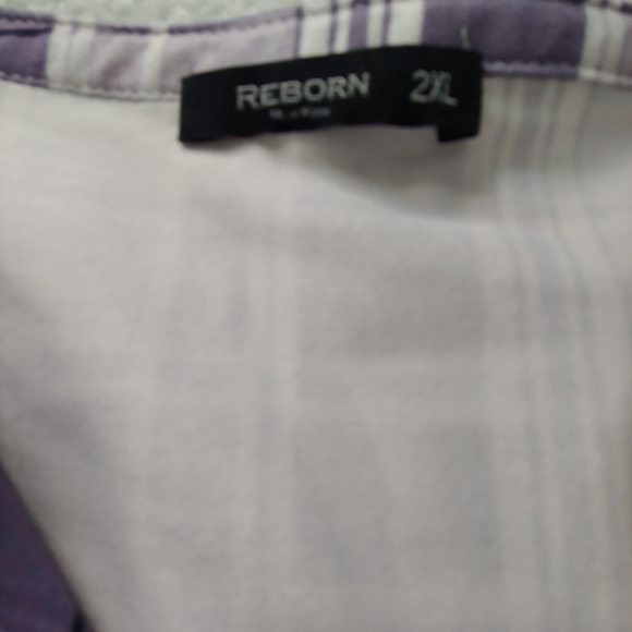 NWOT Plus Size Reborn Collection Charcoal & Gray Plaid Top - Size  2X - Picture 4 of 10